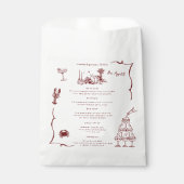 Sachets En Papier Doodart rétro lunaire | Menu Mariage (Devant)