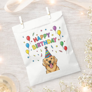 Sachets En Papier Doodle Golden Retriever Doodle Joyeux anniversaire