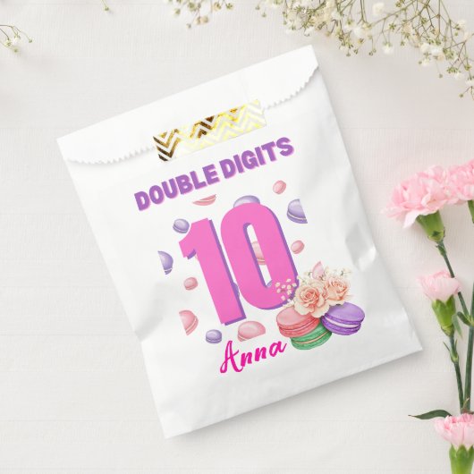Sachets En Papier Double chiffres Macaron adolescent Anniversaire fi (Scellé)