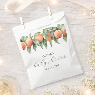 Sachets En Papier Douce Baby-Shower aquarelle pêche