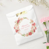 Sachets En Papier Douce Baby Shower Fille Fleurs de Rosier Rose Vert (Scellé)