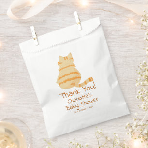 Sachets En Papier Douce Fête de Naissance de Chat Orange Gras
