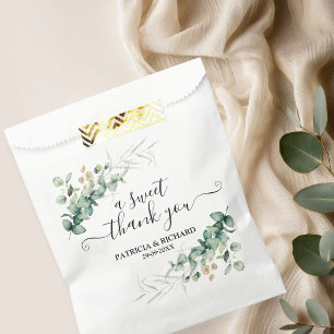 Sachets En Papier Douce Mariage au Eucalyptus Remerciements de Verdu