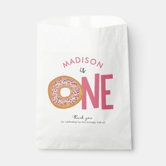 Sachets En Papier Douceur Colorée Donuts Un Premier Anniversaire (Devant)