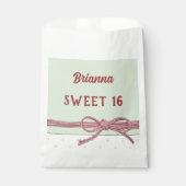 Sachets En Papier Douceur personnalisée 16 liée avec un point Polka (Devant)