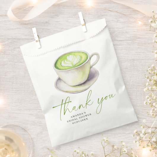 Sachets En Papier Douche nuptiale Merci Matcha Tea (Coupé)