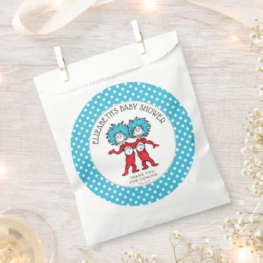Sachets En Papier Dr Seuss Thing One Thing Two | Baby shower jumeaux (Coupé)