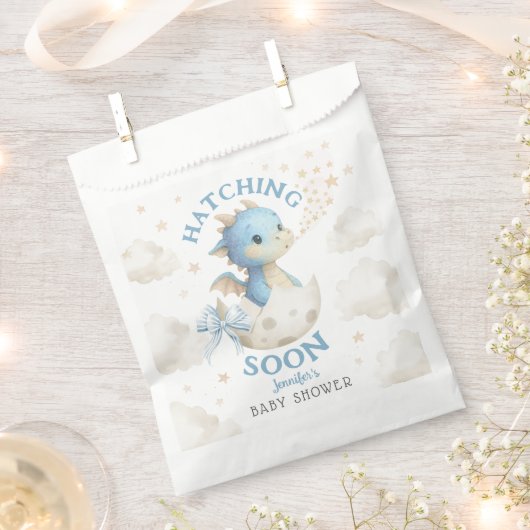 Sachets En Papier Dragon Baby Shower Boy Blue Hatching Soon (Coupé)