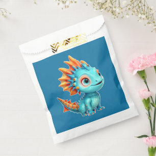 Sachets En Papier Dragon extraterrestre mignon, turquoise -