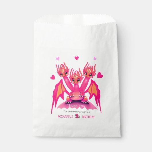 Sachets En Papier Dragon rose (Devant)