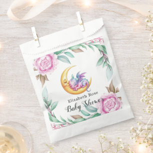 Sachets En Papier Dragon rose mignon et Baby shower de fille de pivo