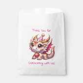 Sachets En Papier Dragon Thème Pink and Gold Personnalisé Anniversai (Devant)