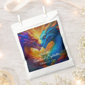 Sachets En Papier Dragons colorés en amour (Coupé)