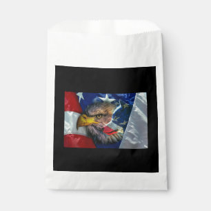 Sachets En Papier Drapeau américain du loup d'aigle chauve