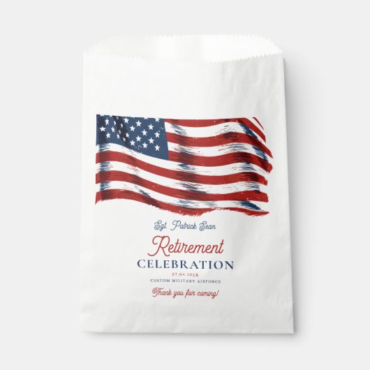 Sachets En Papier Drapeau américain moderne 4 juillet retraite de l' (Devant)