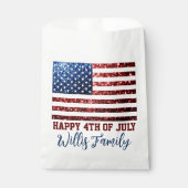 Sachets En Papier Drapeau américain rouge bleu étincelles parties sc (Devant)