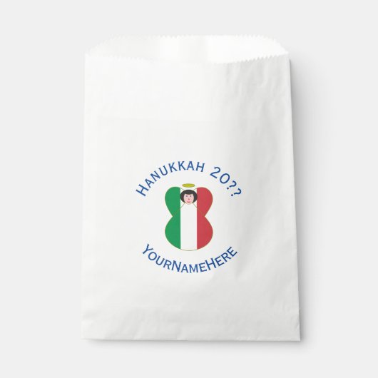 Sachets En Papier Drapeau Angel italien pour Hanoukka (Devant)