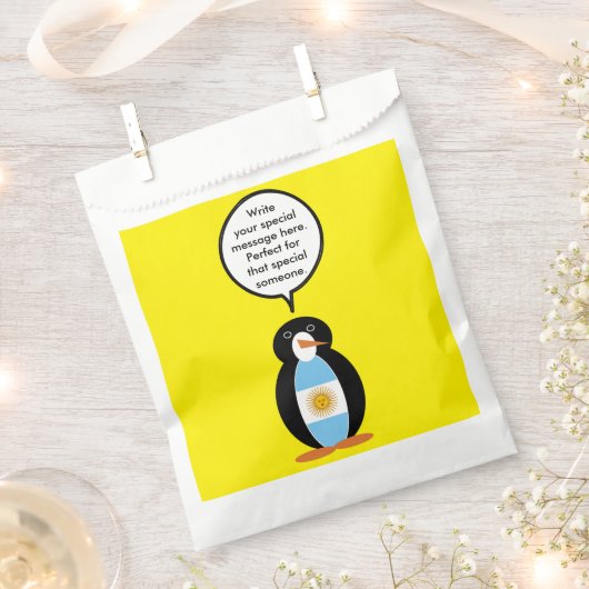 Sachets En Papier Drapeau argentin parlant à Mme Penguin (Coupé)