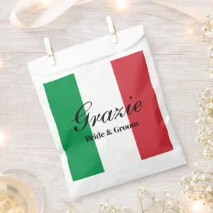 Sachets En Papier Drapeau italien Grazie Italie fête de mariage
