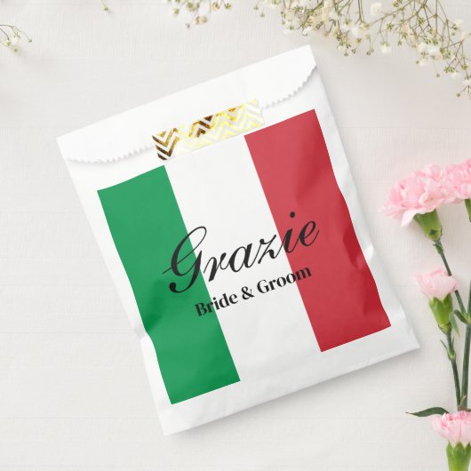 Sachets En Papier Drapeau italien Grazie Italie fête de mariage (Scellé)
