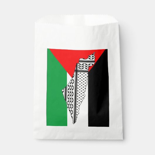 Sachets En Papier Drapeau palestinien et carte avec Motif Keffiyeg (Devant)