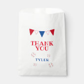 Sachets En Papier Drapeaux de baseball de baseball Merci d'anniversa (Devant)