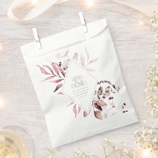 Sachets En Papier Dreamy Foliage Mariage Bourgogne ID817 (Coupé)