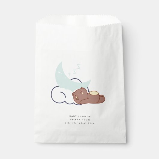 Sachets En Papier Dreamy Little Bear Cloud Et Star Baby shower (Devant)