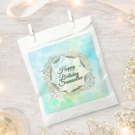 Sachets En Papier Dreamy Pastels Lotus Flower Custom Anniversaire (Coupé)