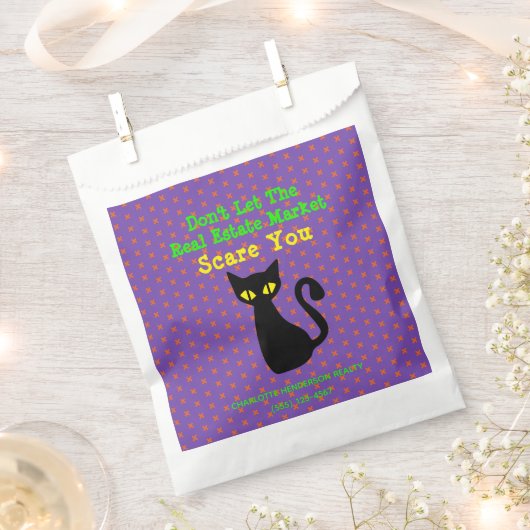 Sachets En Papier Drôle Chat Noir Immobilier Halloween Treat (Coupé)