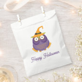 Sachets En Papier Drôle chouette sorcière violette. Bonbons pour enf (Coupé)