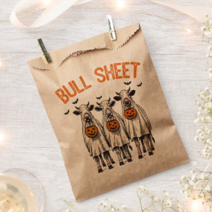 Sachets En Papier Drole de Taureau Feuille Halloween Vintage