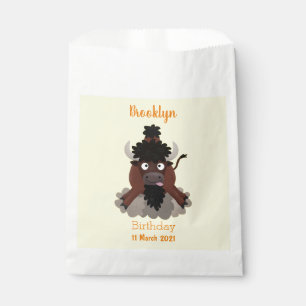 Sachets En Papier Drôle dessin animé de bison de buffle