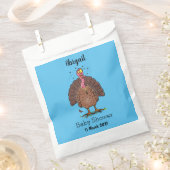 Sachets En Papier Drôle dinde marron de la ferme avec des mouches de (Coupé)