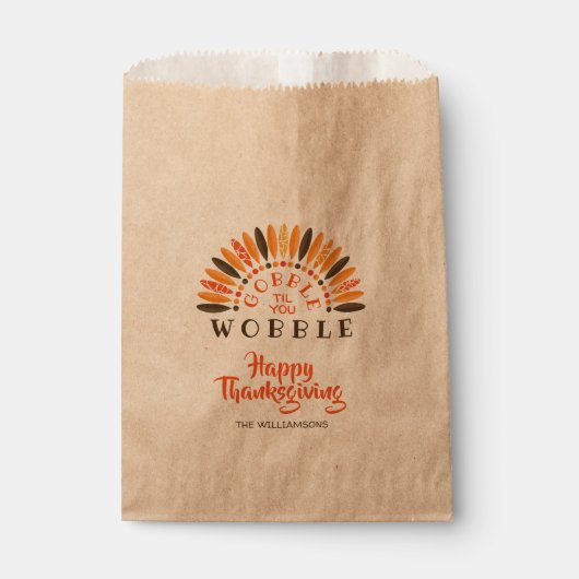 Sachets En Papier Drôle GOBBLE Thanksgiving JUSQU'À CE QUE VOUS VOUS (Devant)