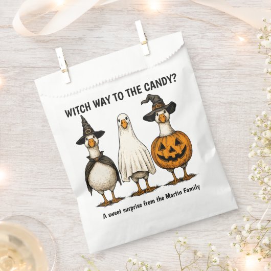 Sachets En Papier Drôle Halloween Sorcière Goose (Coupé)