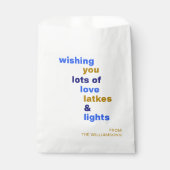 Sachets En Papier Drôle Hanoukka Love Latkes Lights Blue Custom (Devant)