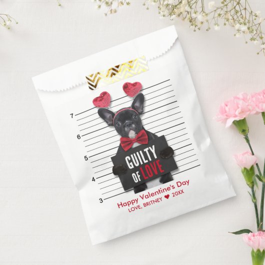 Sachets En Papier Drôle Mugshot Coupable Aimer Chien Saint Valentin (Scellé)