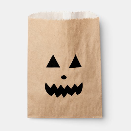 Sachets En Papier Drôle visage Citrouille d'Halloween (Devant)