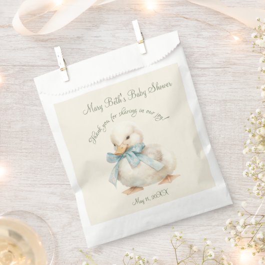 Sachets En Papier Duckling with Ribbon Baby Shower (Coupé)