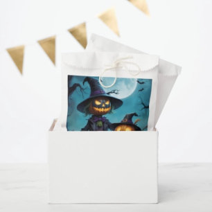 Sachets En Papier Duo de citrouilles effrayantes pour Halloween