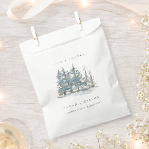 Sachets En Papier Dusky Green Blue Pine Tree Woods Mariage Merci