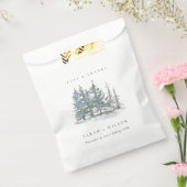 Sachets En Papier Dusky Green Blue Pine Tree Woods Mariage Merci (Scellé)