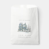 Sachets En Papier Dusky Green Blue Pine Tree Woods Mariage Merci (Devant)