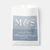 Sachets En Papier Dusty Bleu Simple Moderne Chic Script Favoriser Sa (Devant)