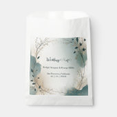 Sachets En Papier Dusty Blue Beige Boho Chic foliage wreath Wedding (Devant)