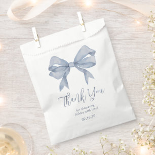 Sachets En Papier Dusty Blue Bow Boy Baby shower Merci