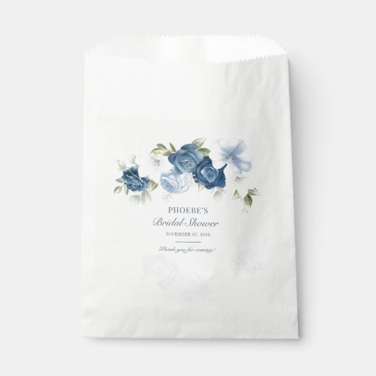 Sachets En Papier Dusty Blue Floral Bloom Eucalyptus Succulent (Devant)