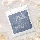Sachets En Papier Dusty Blue Flourish Wedding Favor Bag (Coupé)