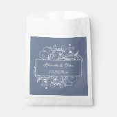 Sachets En Papier Dusty Blue Flourish Wedding Favor Bag (Devant)